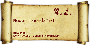 Meder Leonárd névjegykártya