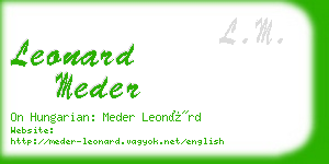 leonard meder business card